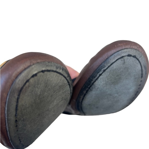 Tory Burch Caroline black and brown leather logo ballet flat shoes size 6.5 - Picture 13 of 14